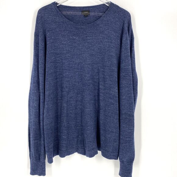 J.CREW‎ 100% Cotton Crewneck Sweater #H3580 Men’s XL HTHR Midnight Long Sleeve - Picture 1 of 6